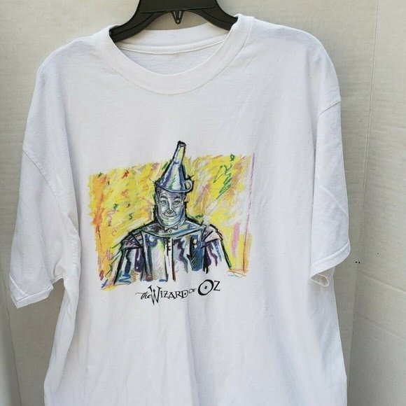 The Wizard Of Oz Tin Man Big Graphic Tee T Shirt White L XL Men Women 1997 TEC - Picture 2 of 11